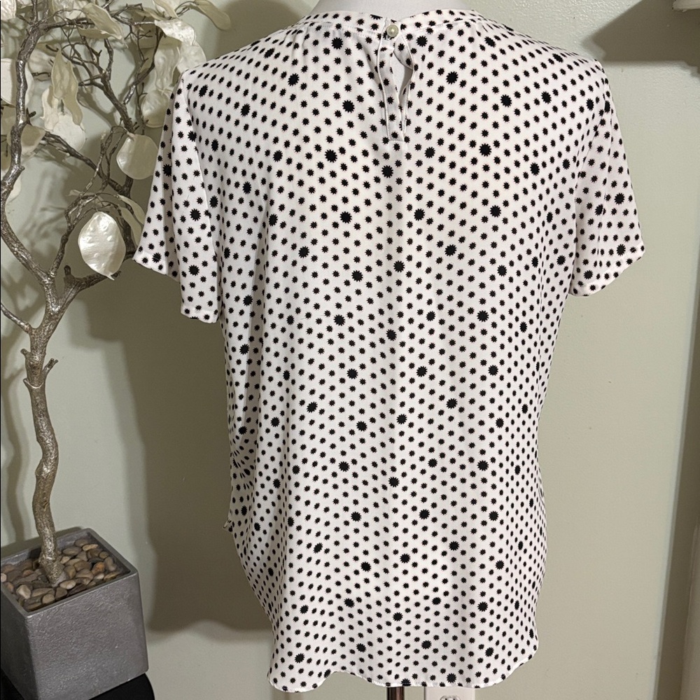 LOFT Black White Polka Dot Blouse - Picture 4 of 4